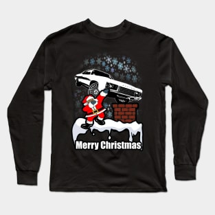 Dabbing Santa Clause Merry Caprice Donk Snowing Christmas Long Sleeve T-Shirt